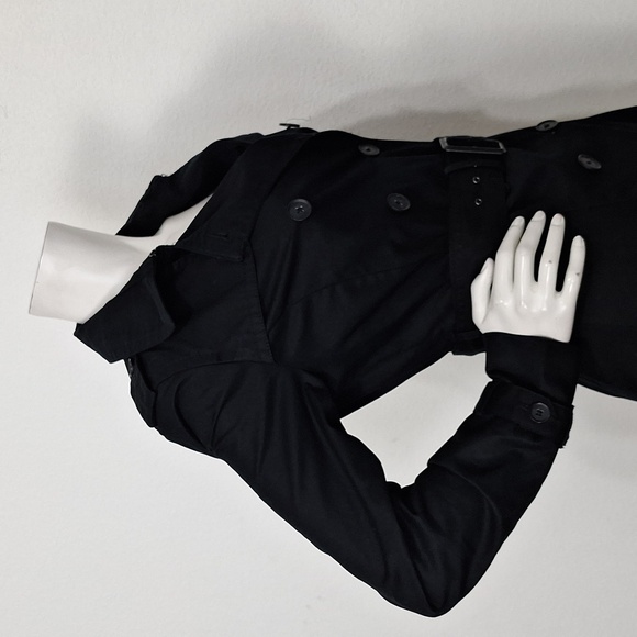 Banana Republic Black Capsule Career Wear Preppy Double Breasted Trench Coat- S - Picture 5 of 13